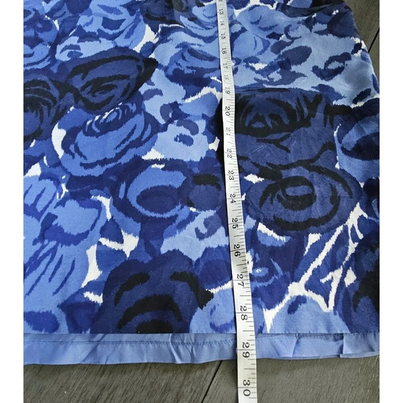 Anne Taylor Size 6 Blue Floral Lined Strapless Dress Mini - Picture 6 of 10